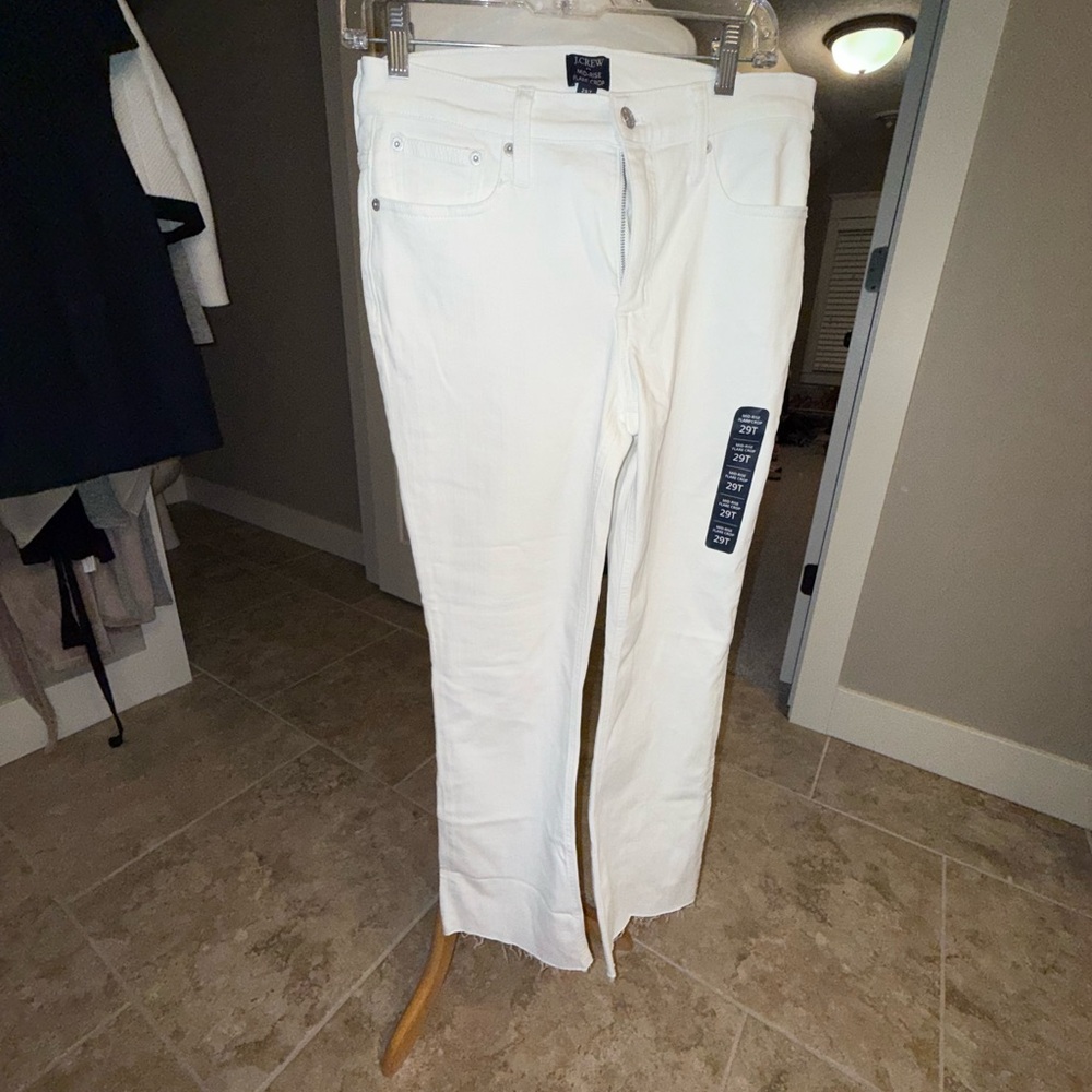 J. Crew Women's cropped Flare Leg White Jeans